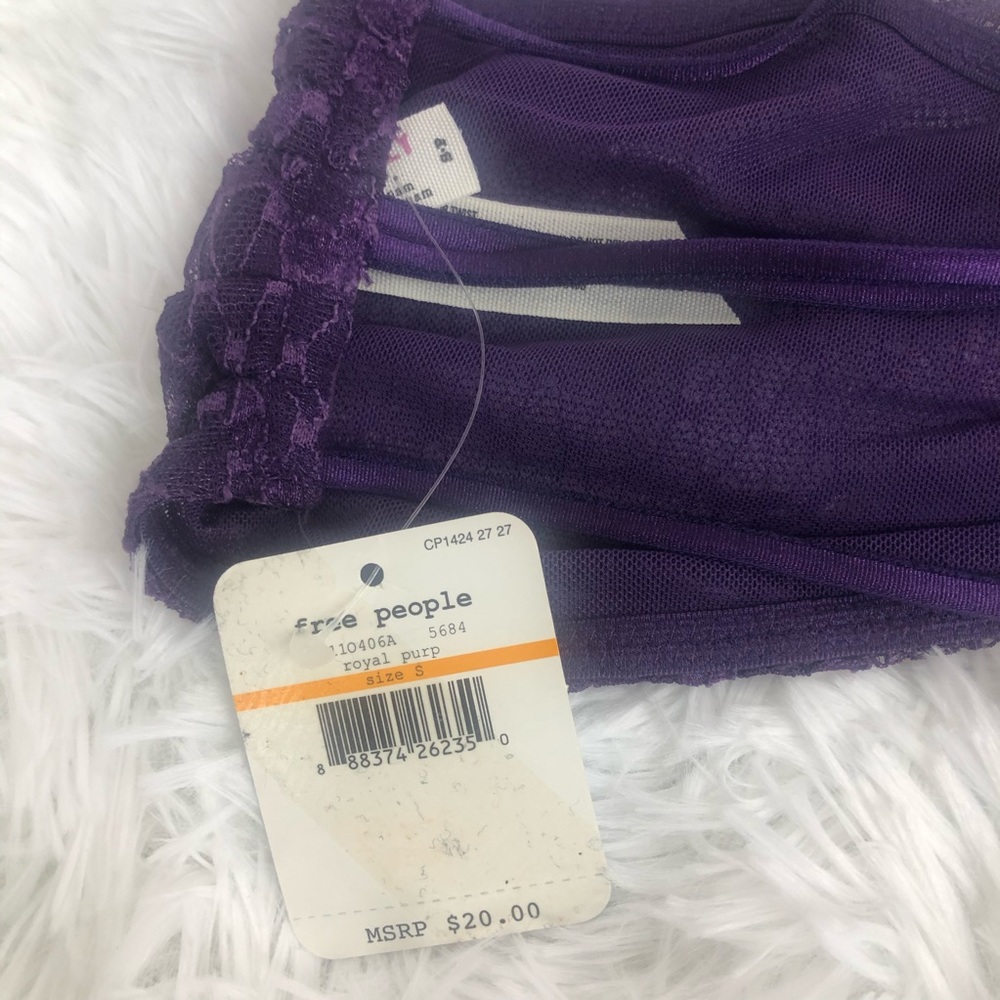 Intimately FP LACE bandeau strappy back royal purp - Picture 7 of 9